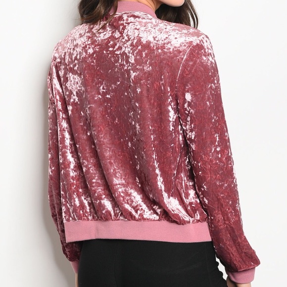 Velvet Crush Pink Bomber Jacket Sz Small New NWT - Picture 3 of 3